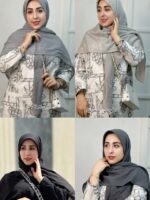 روسری وال نخی طیف طوسی