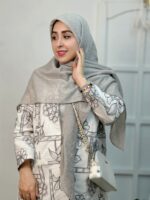 روسری وال نخی طیف طوسی - تصویر 2