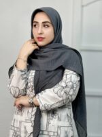 روسری وال نخی طیف طوسی - تصویر 3