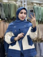 روسری وال اسلپ گلدوزی پاپیون - تصویر 3