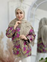 روسری حریر دور نوار دوزی