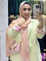 شال پلیسه وارداتی دور عدسی دانتل - تصویر 3